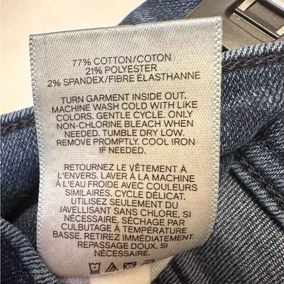 Express Denim Perfect Mid Rise Ankle Legging Jeans Size 6R Dark Wash Raw Hem - Picture 6 of 7